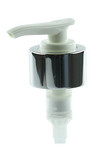 LPWY Lotion Pump Saddle-SLV 28/410 White with Shiny-Silver Sleeve 240dt fbog
