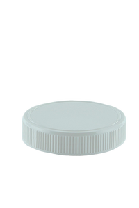 Lid 83mm White PP Ribbed-Wall Flat with Top Ring