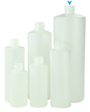 Bottle 1Ltr Bro Cylinder FLUORINATED 28/410 Natural HDPE