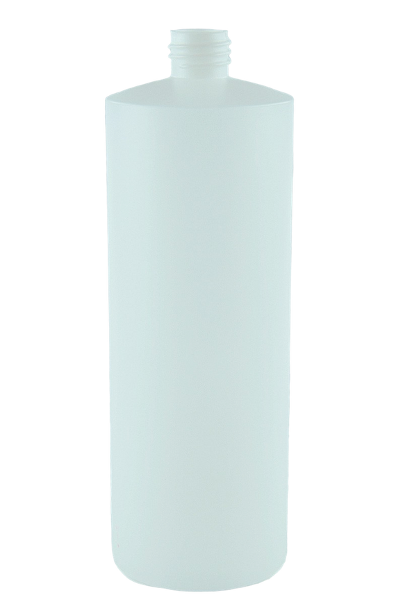 Bottle 1Ltr Bro Cylinder FLUORINATED VP-Level 1 28/410 Natural HDPE
