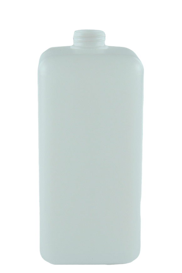 Bottle 2Ltr Square Coulter 33/405 Natural HDPE 90gm Short Body (no insert)