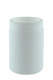 Jar 600mL Bro Base 83mm White HDPE