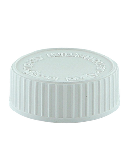 SCCR Screw Cap 38/400 Child Resistant White Ribbed-Wall + PE Wad