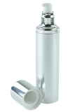 Airless Bottle 100mL Ava Kapp Brush-Silver Body with Shiny-Silver Base