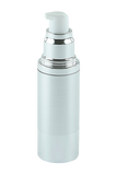 Airless Bottle 30mL Ava Kapp Brush-Silver Body with Shiny-Silver Base