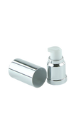 APJY Airless Lotion Pump SSOC (for Bot 15mL Kapp) Shiny-Silver with White Button + Overcap SHINY-Silver
