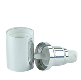 APJY Airless SPRAY Pump SSOC (for Bot 30, 50mL Kapp) Shiny-Silver with White Button + Overcap SHINY-Silver