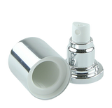 APJY Airless SPRAY Pump SSOC (for Bot 80, 100mL Kapp) Shiny-Silver with White Button + Overcap SHINY-Silver