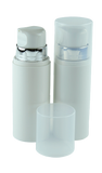 APJY Airless Lotion Pump ONLY (for Bot 150, 200 & 250mL Snow) White + ShinySILVER Collar