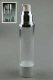 Airless Bottle 50mL Ava Kapp Clear Body with Matte-Silver Base