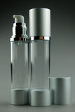 APJY Airless Lotion Pump MSOC (for Bot 30, 50mL Kapp) Shiny-Silver with White Button + Overcap MATTE-Silver