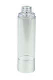 Airless Bottle 50mL Ava Kapp Clear Body with Matte-Silver Base