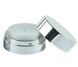 APJY Airless Lotion Pump SSOC (for Jar 50mL) Shiny-Silver with White Button + Overcap SHINY-Silver
