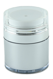 Airless Jar 30mL Ava Base Matte-Silver Outer + Clear Inner