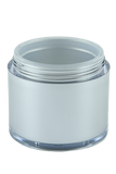 Airless Jar 30mL Ava Base Matte-Silver Outer + Clear Inner