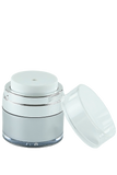 Airless Jar 15mL Ava Base Matte-Silver Outer + Clear Inner