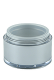 Airless Jar 15mL Ava Base Matte-Silver Outer + Clear Inner