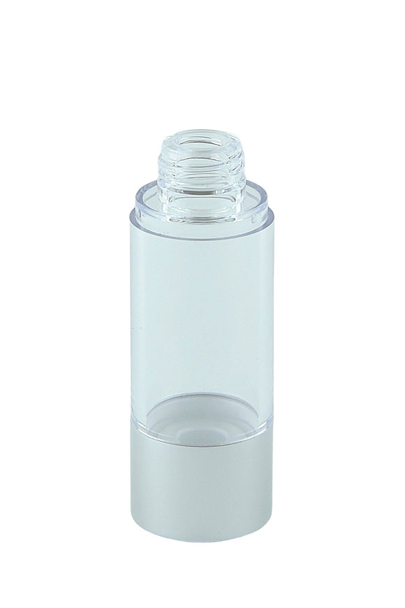 Airless Bottle 30mL Ava Kapp Clear Body with Matte-Silver Base