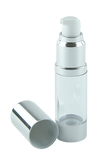 Airless Bottle 30mL Ava Kapp Clear Body with Matte-Silver Base