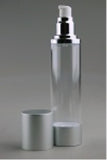 Airless Bottle 100mL Ava Kapp Clear Body with Matte-Silver Base
