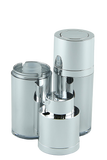 Airless Bottle 15mL Ava Twist Silver Outer + Natural Inner