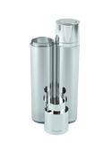 Airless Bottle 50mL Ava Twist Silver Outer + Natural Inner