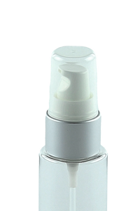 TPZ Treatment Pump 0.13mL 20/410 White with Matte-Silver sleeve 240dt fbog + Overcap Clear Domed