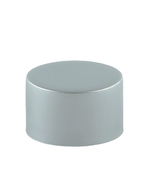 SCYX Screw Cap 28/410 White with Matte-Silver Aluminium Sleeve Smooth-Wall + PE Wad