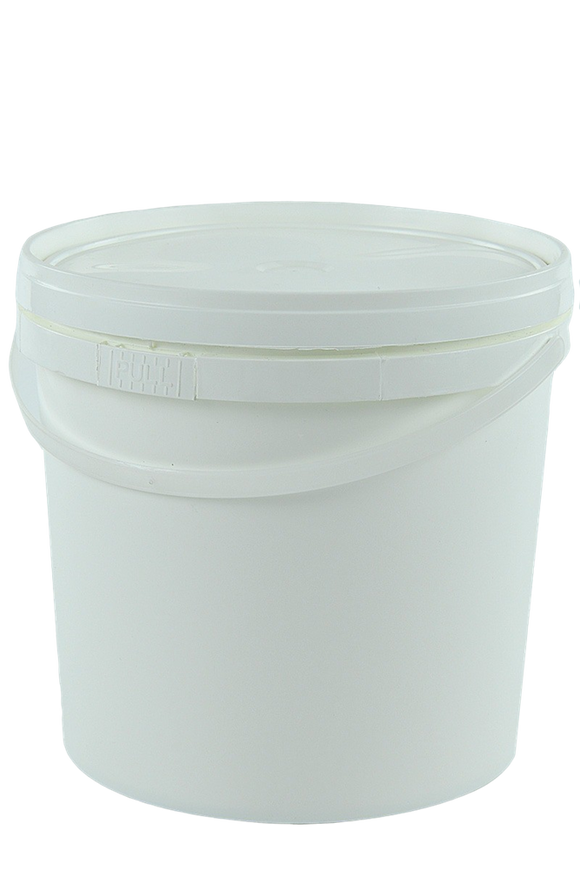 Pail 5Ltr Base White PP with Natural Handle + White Lid