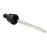 Dropper 18/410 Black TAMPER-EVIDENT Ribbed-Wall 108mm Glass Pipette with Black silicone teat