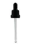 Dropper 18/410 Black TAMPER-EVIDENT Ribbed Matte-Wall 88.5mm Glass Pipette with Black silicone teat