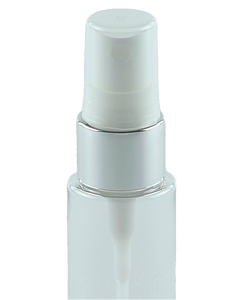HVFMZ High-Viscosity Fine Mist Spray 20/410 White with Shiny-Silver sleeve 240dt fbog + Overcap Clear Square