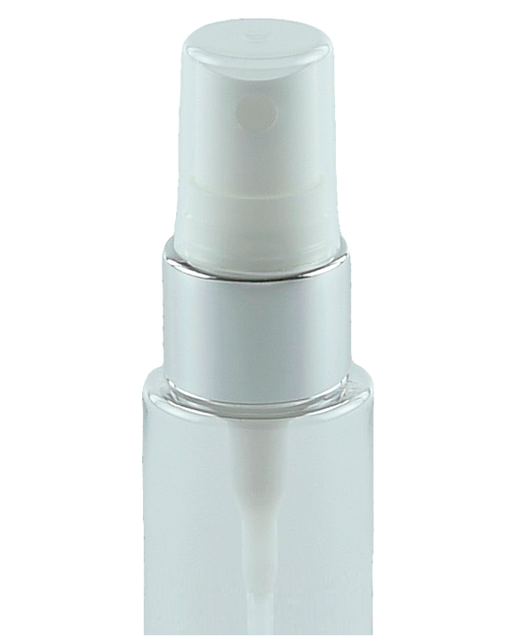HVFMZ High-Viscosity Fine Mist Spray 20/410 White with Shiny-Silver sleeve 240dt fbog + Overcap Clear Square