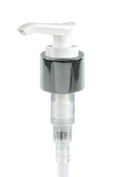 LPWY Lotion Pump Saddle-SLV 24/410 White with Shiny-Silver Sleeve 240dt fbog