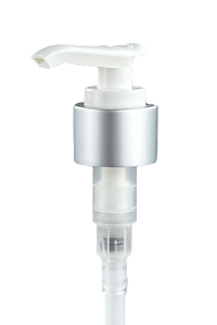 LPWY Lotion Pump Saddle-SLV 24/410 White with Matte-Silver Sleeve 144dt fbog