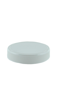 Lid 83mm White PP Ribbed-Wall Flat with Top Ring + Induction wad
