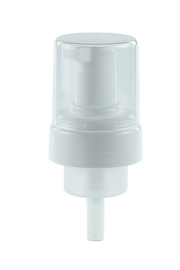 FPN Foamer Pump 43/410 White 159dt fbog Smooth-Wall with PE wad/gasket 2.00mm OUTSIDE Spring + Overcap Clear