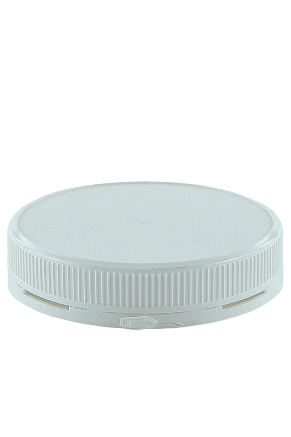 Lid 110mm White PP TAMPER-EVIDENT Ribbed-Wall + Wad