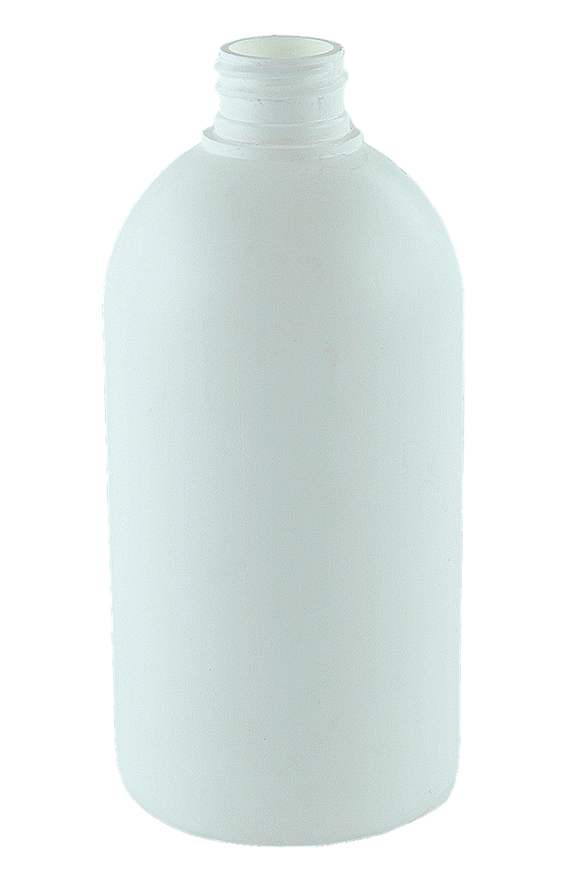 Bottle 500mL VP Squat Boston 28/410 Short-Neck White HDPE