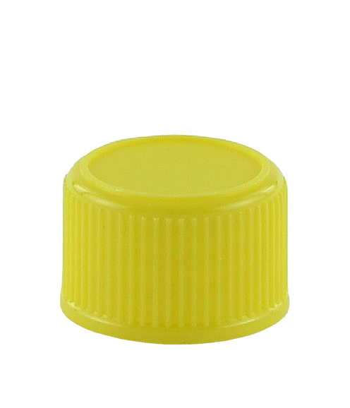 SCCR Screw Cap 28/410 Long-Skirt Yellow Ribbed-Wall Wedge-Seal