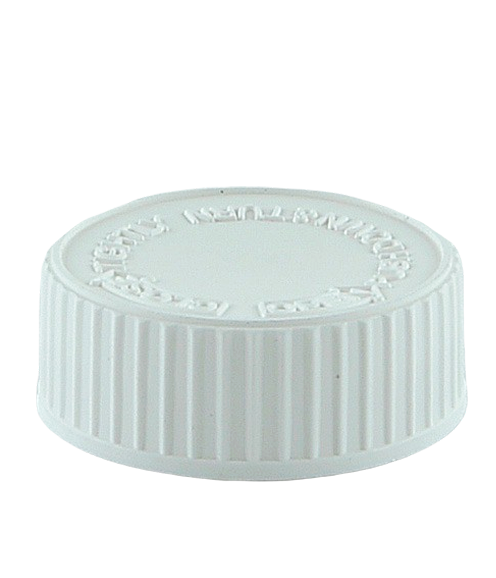 SCCR Screw Cap 38/400 Child Resistant White Ribbed-Wall + PE Wad