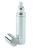 Airless Bottle 50mL Ava Kapp Brush-Silver Body with Shiny-Silver Base