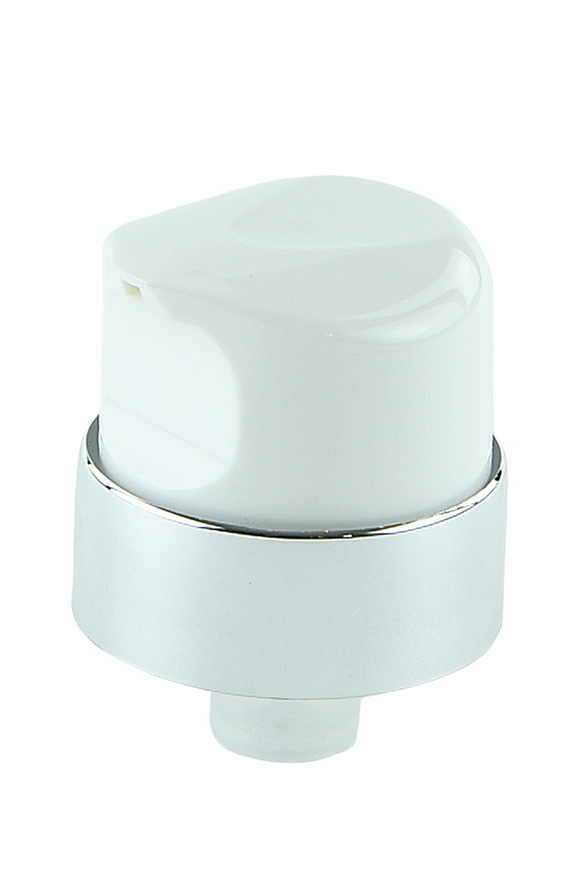 APJY Airless Lotion Pump ONLY (for Bot 120mL Kapp) White  + Shiny SILVER Collar