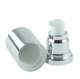 APJY Airless Lotion Pump SSOC (for Bot 30, 50mL Kapp) Shiny-Silver with White Button + Overcap SHINY-Silver