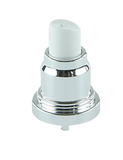 APJY Airless SPRAY Pump SSOC (for Bot 30, 50mL Kapp) Shiny-Silver with White Button + Overcap SHINY-Silver