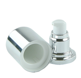 APJY Airless Lotion Pump SSOC (for Bot 80, 100mL Kapp) Shiny-Silver with White Button + Overcap SHINY-Silver