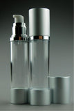 Airless Bottle 50mL Ava Kapp Clear Body with Matte-Silver Base