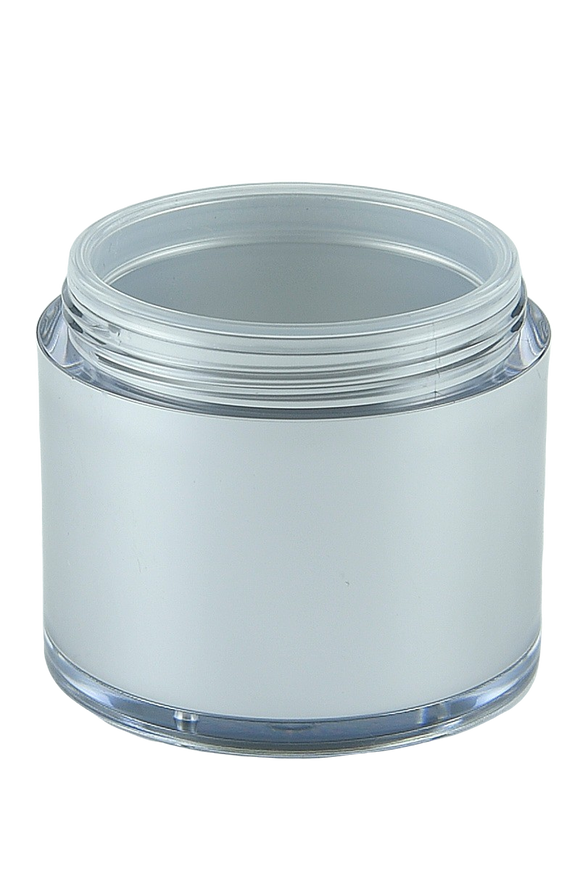 Airless Jar 30mL Ava Base Matte-Silver Outer + Clear Inner
