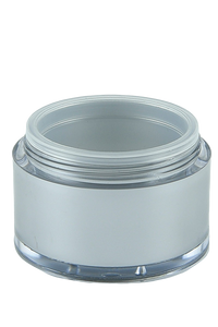 Airless Jar 15mL Ava Base Matte-Silver Outer + Clear Inner