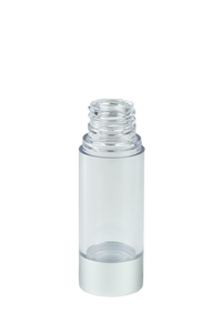 Airless Bottle 15mL Ava Kapp Clear Body with Matte-Silver Base